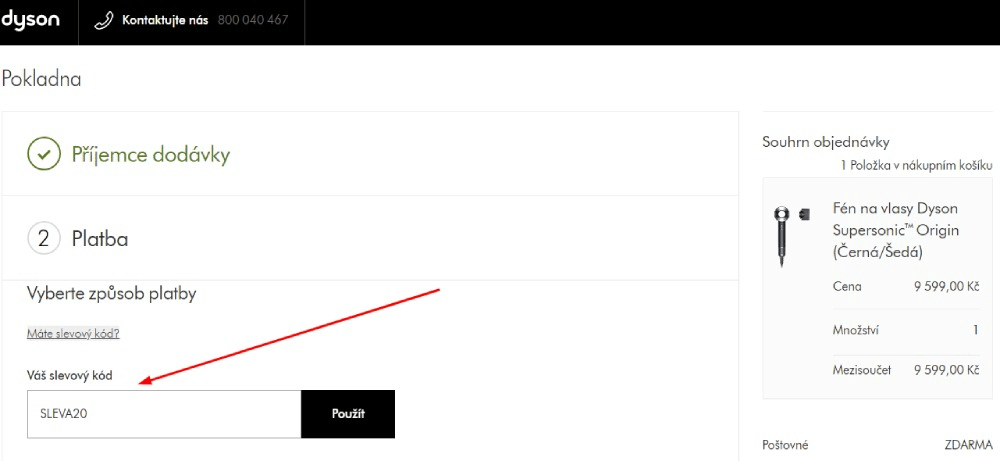 Jak používat Dyson slevový kupón?