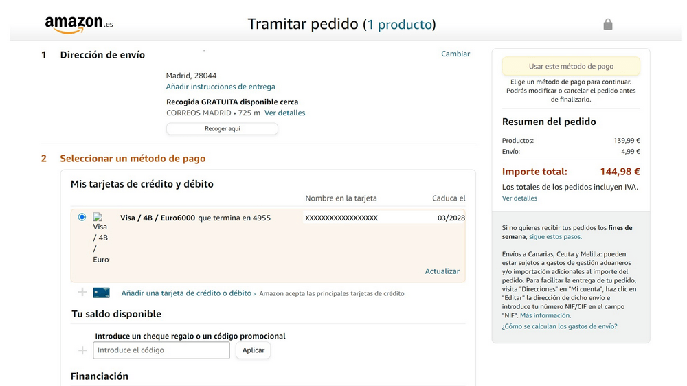 cómo ingresar el código de cupón de amazon