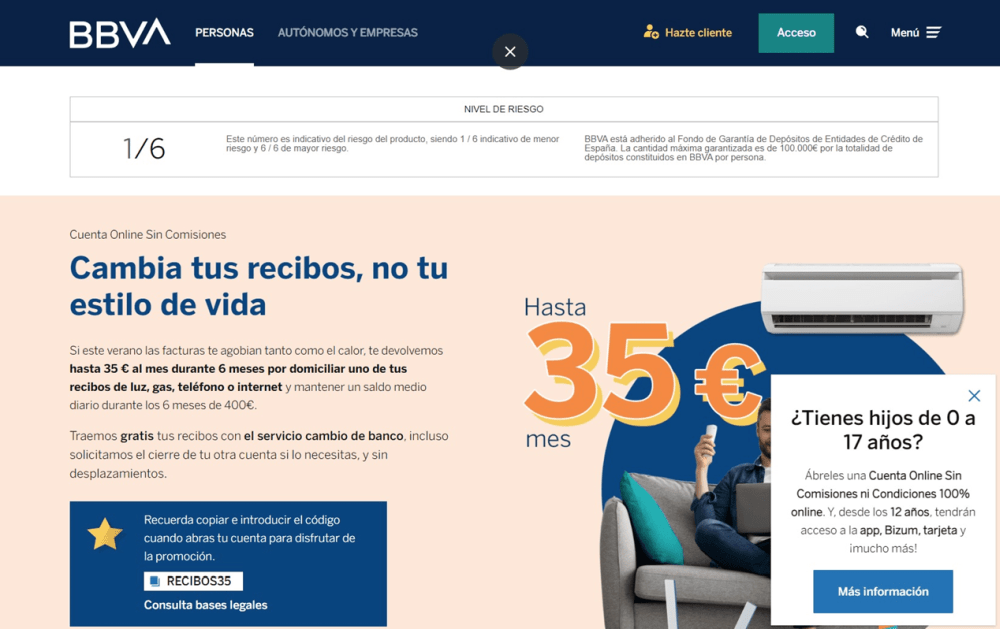 cupón Banco BBVA