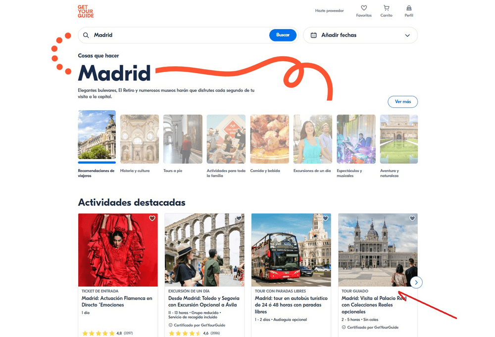 código GetYourGuide