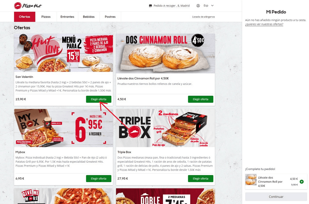 ccódigo Pizza Hut