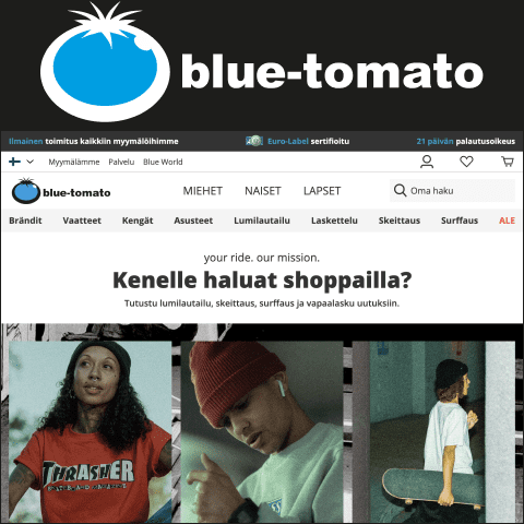 Blue tomato alennuskoodit