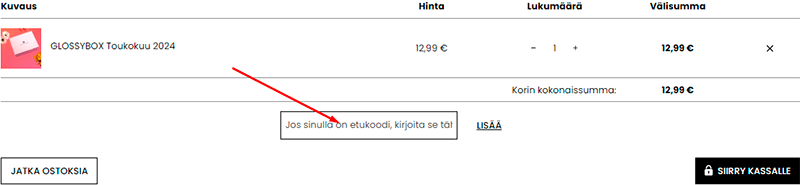 Kuinka käyttää Glossybox-alennuskoodia?