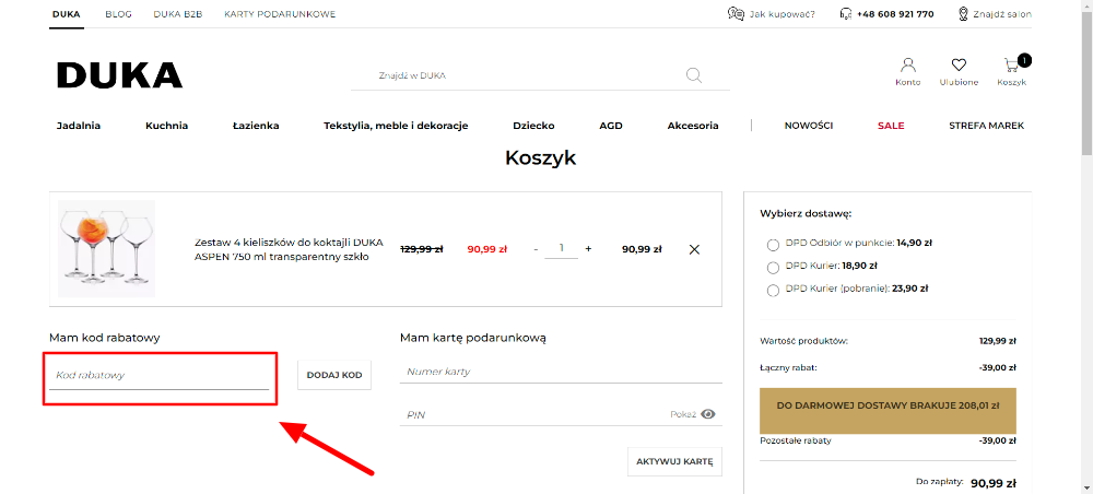 jak znaleźć kod rabatowy duka