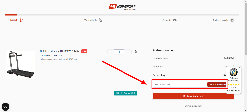 Jak zastosować kod promocyjny Hop Sport