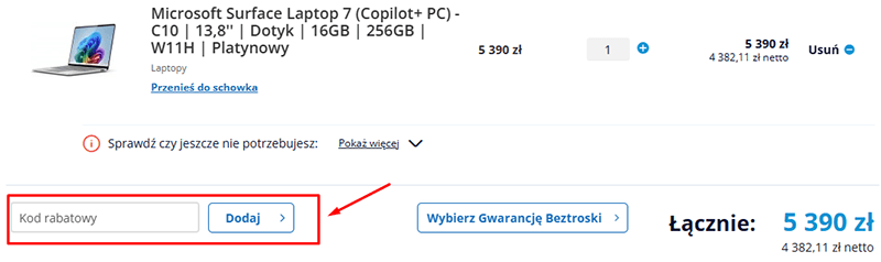 Jak zastosować kod rabatowy Komputronik