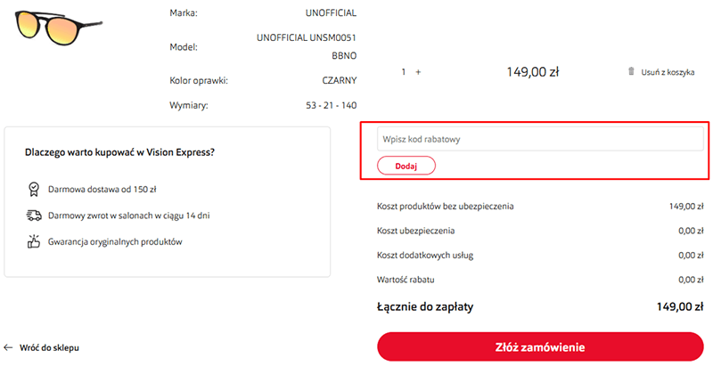 Jak zastosować kod rabatowy Vision Express