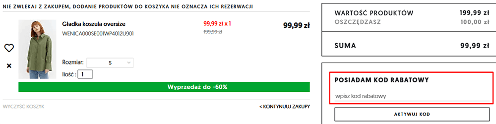 Jak zastosować kod rabatowy Wólczanka