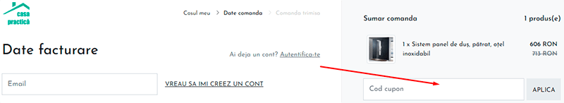 Cum se folosește codul de reducere Casa Practica?