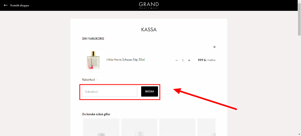 Hur använder jag Grand Parfymeri rabattkod?