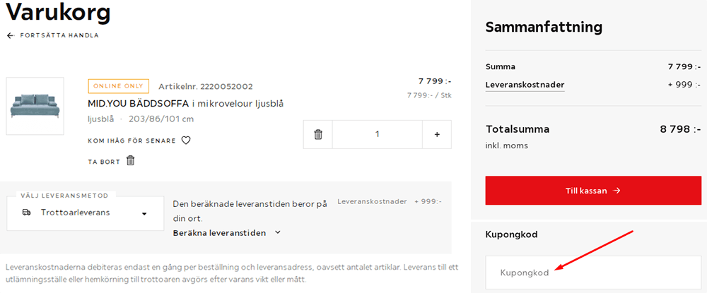 Hur använder jag XXXLutz rabattkupong?