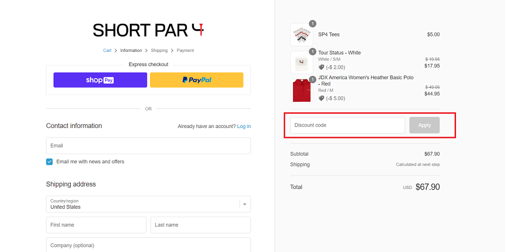 how to save with Short Par 4 voucher code