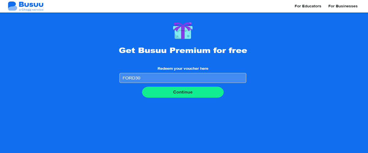 Redeem Busuu Code