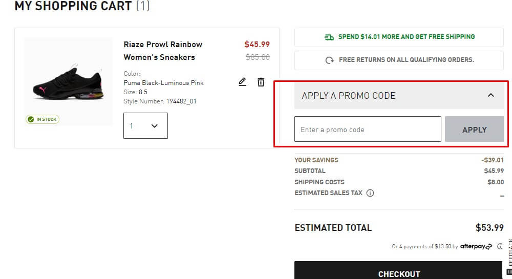 how to save with Puma promo code