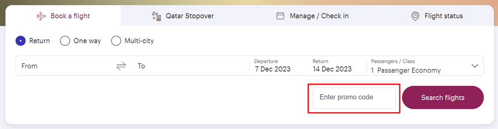 how to apply qatar airways promocode