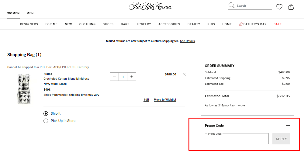 Redeem Saks Fifth Avenue Code