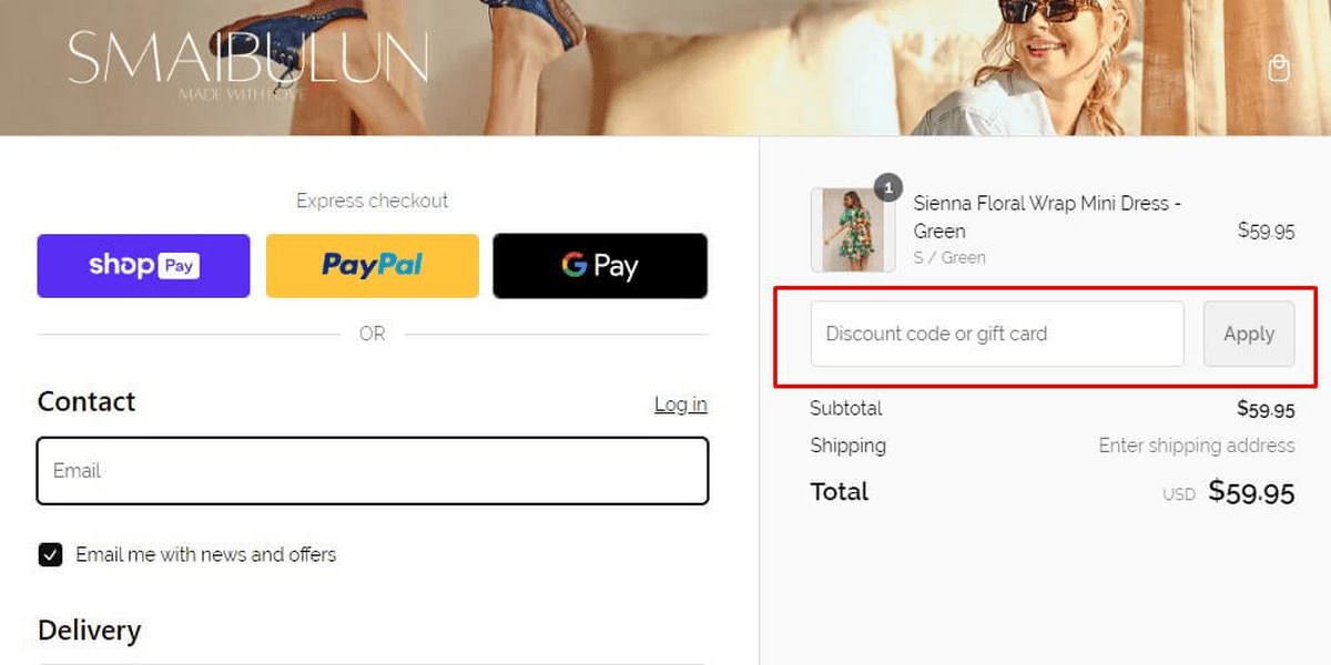 how to apply smaibulun coupon code