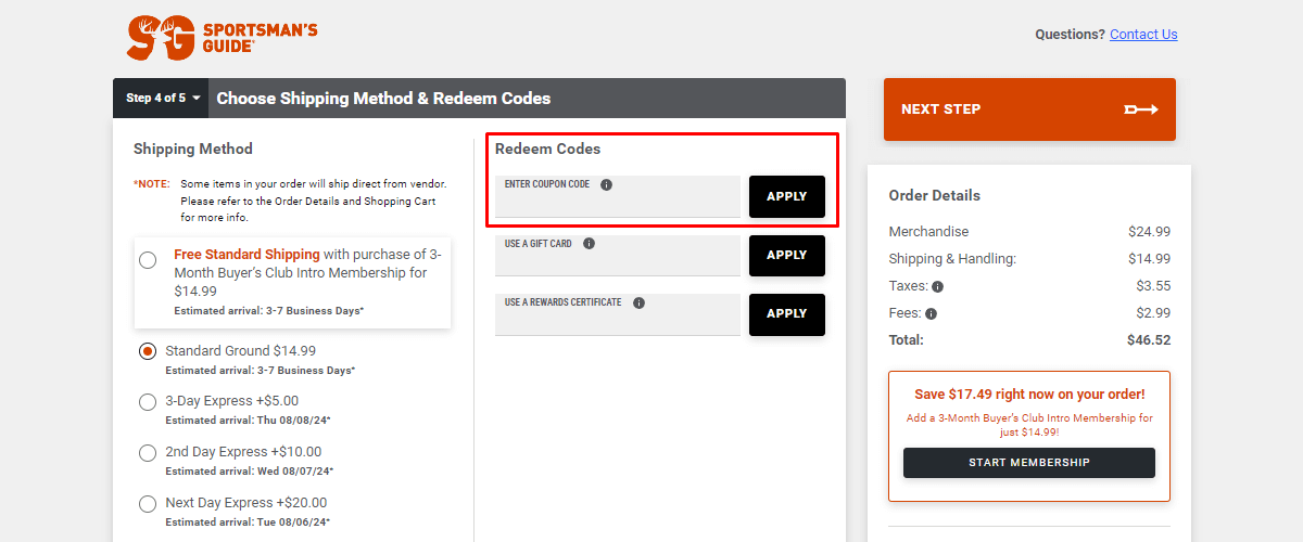 Redeem Sportsman’s Guide Code